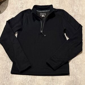 Terramar Kid’s Black Quarter-Zip Warm Pullover